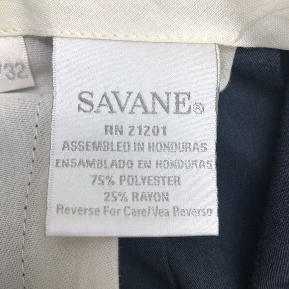 Savane Pleated Dress Pants Men’s 40 x 32 Navy Blue - Picture 5 of 8